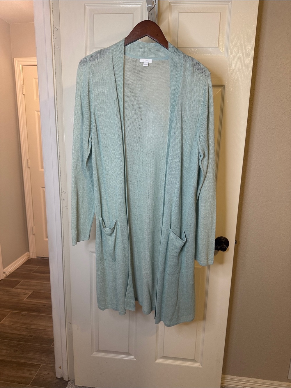 J. Jill Seaglass Open-Front Linen Blend Cardigan